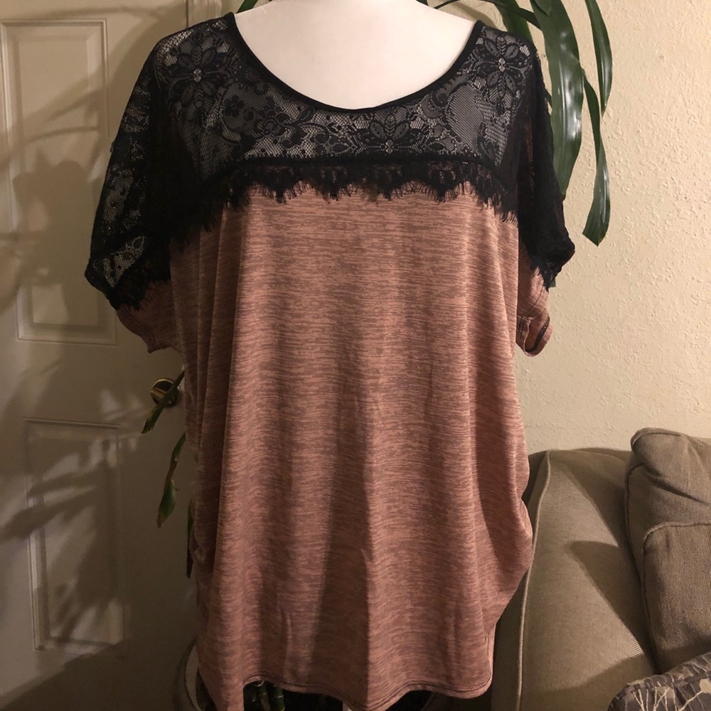 Pink with Black Lace Top